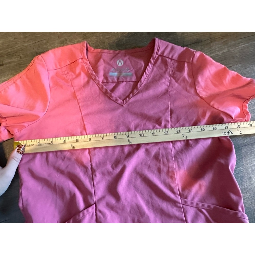 Adar Pro Mauve Pink Fitted V Neck Scrub Top XS Extra‎ Small - Picture 5 of 6